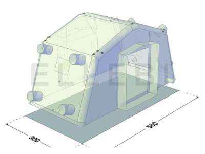 Telo esterno di protezione fondo per tenda pneumatica 2 archi