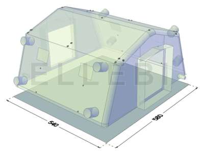 Telo esterno di protezione fondo per tenda pneumatica 3 archi