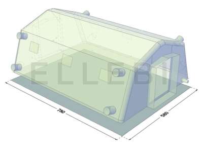 Telo esterno di protezione fondo per tenda pneumatica 4 archi